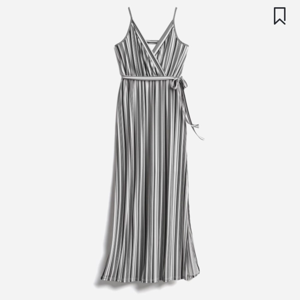 NWT white and black striped maxi dress